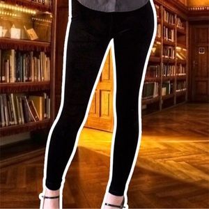One Step Up True Vintage 90s Black Velvet Leggings, Size S